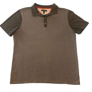 Banana Republic‎ Gray and White Striped Polo